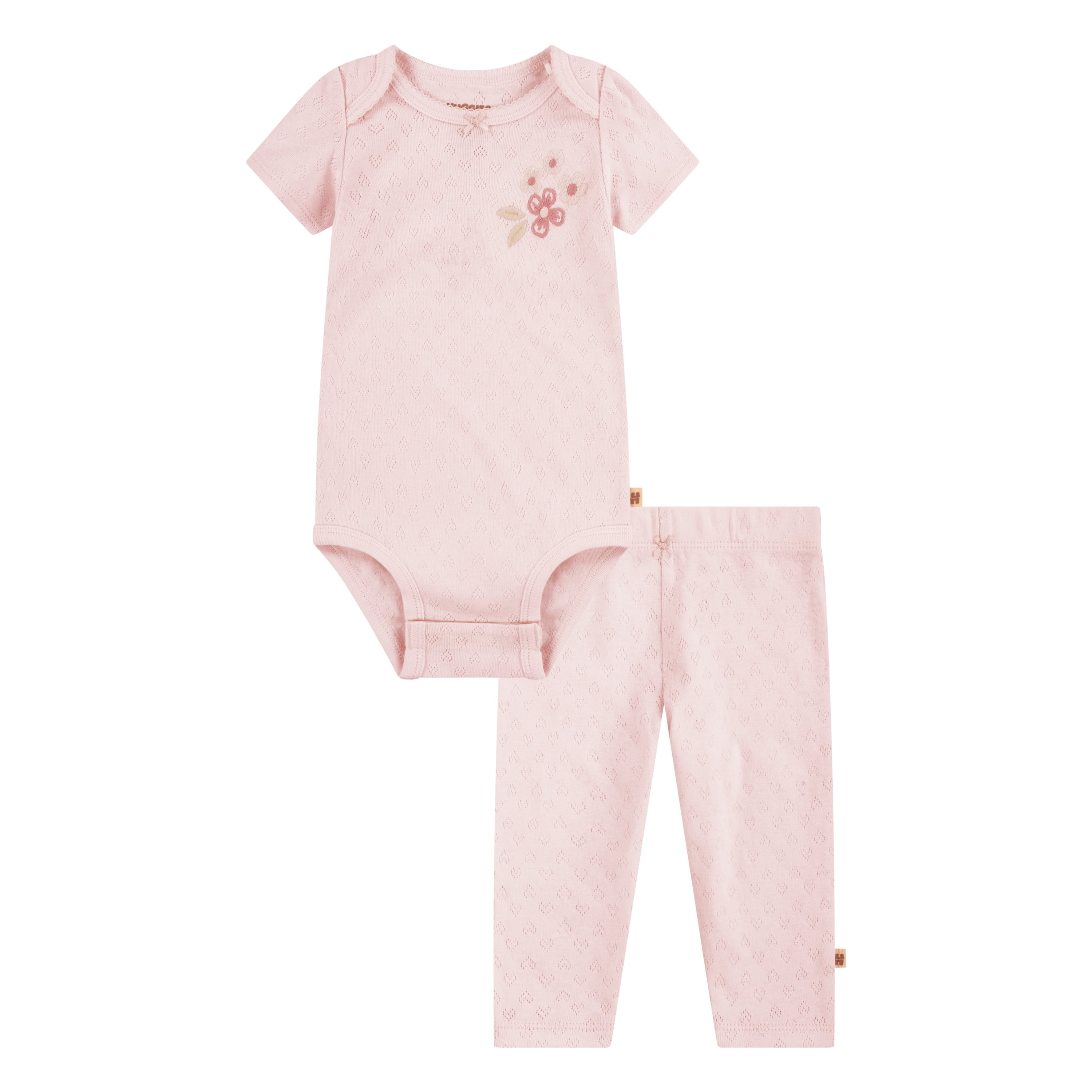 Huggies Baby Girl Pink Butterfly 2pc Bodysuit & Pant Set