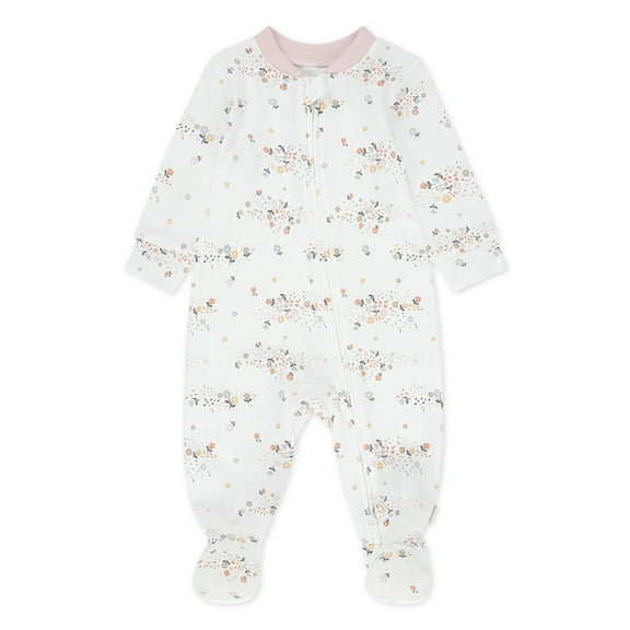 Huggies Baby Girls Printed Organic Cotton Sleep and Play, Sizes NB-9M