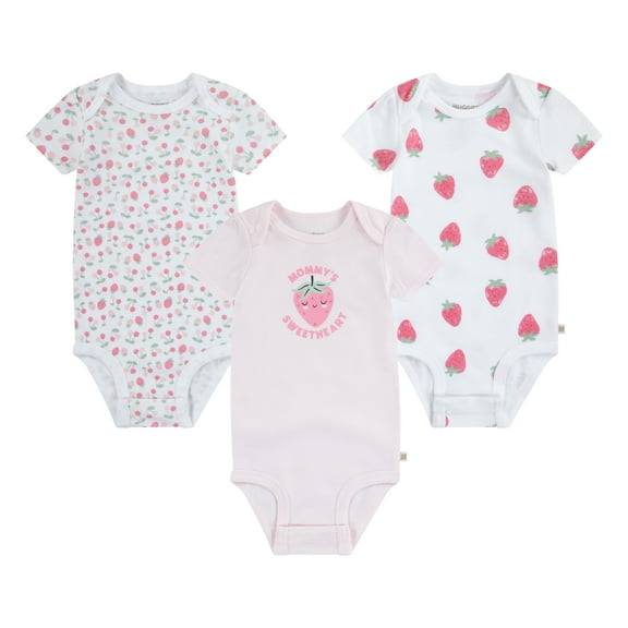 Huggies Baby Girls 3-Pack Bodysuit Set, Sizes NB-18M