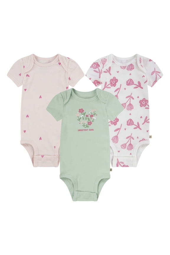 Baby Girls 3-Pack Bodysuit Set, Sizes NB-18M