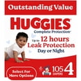 thumbnail image 1 of Huggies Complete Protection Baby Diapers, Size 4 (22-37 lbs), 104 Count, 1 of 11