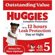 Huggies Complete Protection Baby Diapers, Size 5 27+ lbs, 24 Count