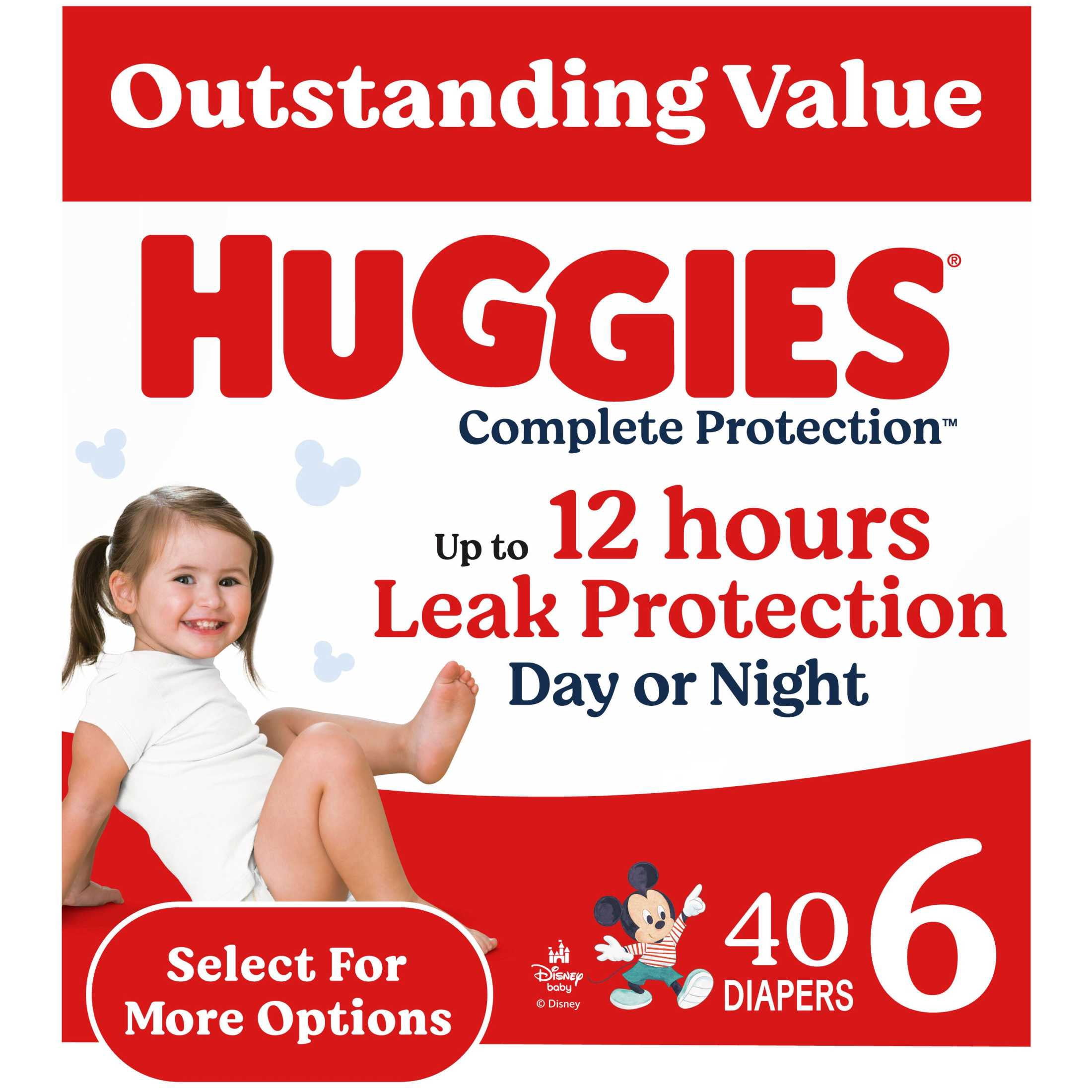 Huggies Complete Protection Baby Diapers, Size 6 (35+ lbs), 20 Count