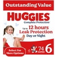 thumbnail image 1 of Huggies Complete Protection Baby Diapers, Size 6 (35+ lbs), 74 Count, 1 of 11