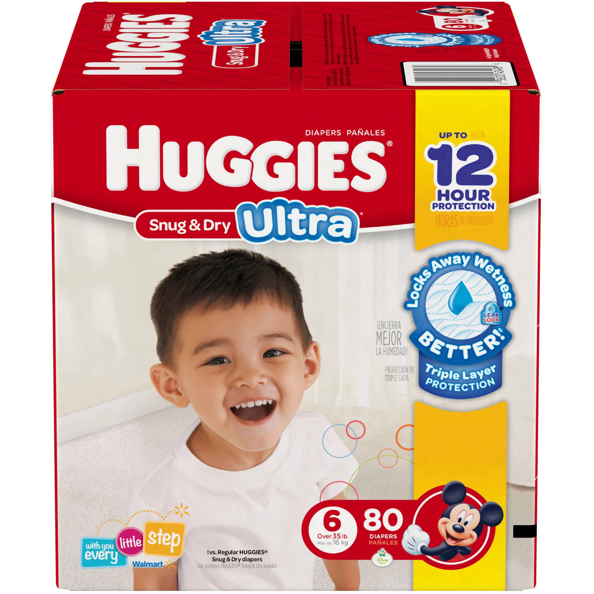 HUGGIES Snug & Dry Ultra Diapers, Size 6, 80 Diapers
