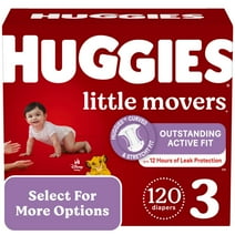 Huggies Little Movers Baby Diapers, Size 3, 120 Ct (Select for More Options)