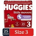 thumbnail image 1 of 2X - Huggies Little Movers Baby Diapers Size 3 (16-28 lbs), 1 of 5