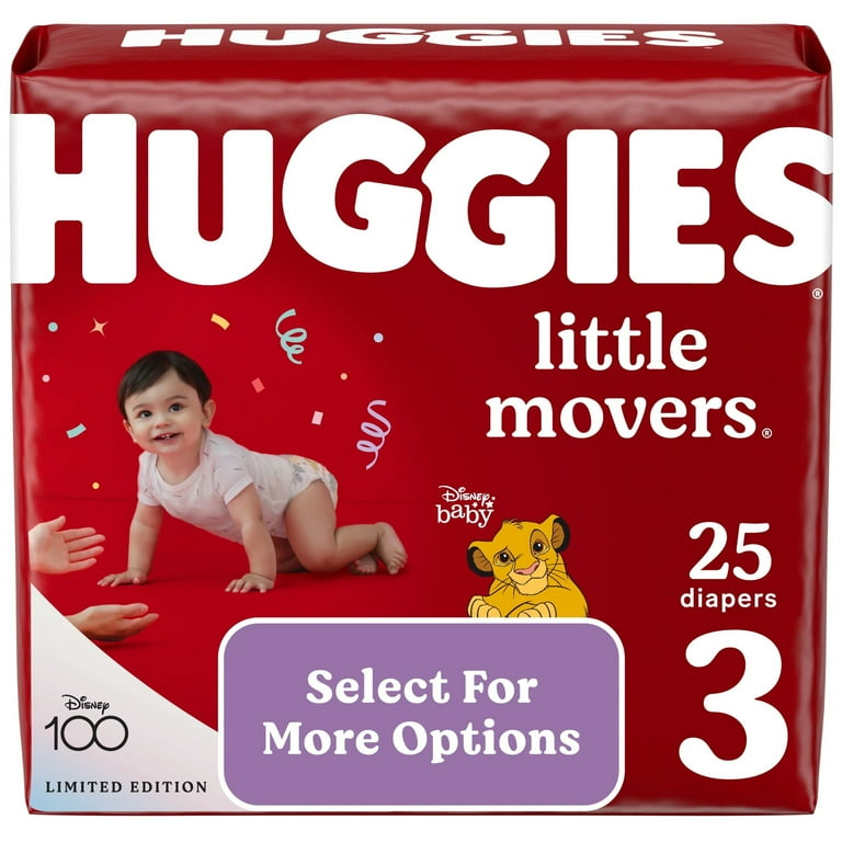 Huggies Little Movers Baby Diapers, Size 3, 25 Ct (Select for More Options)