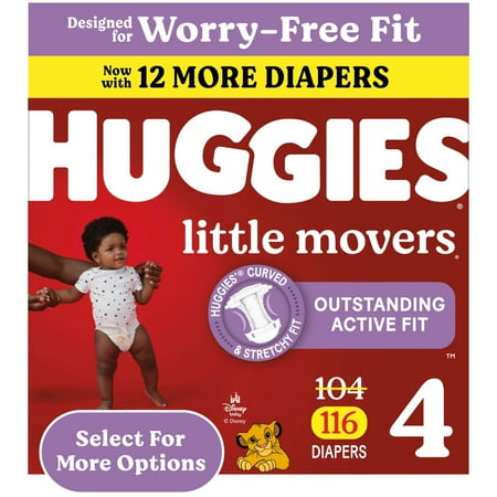 Diaper Size: Size 4, Count Per Pack: 116