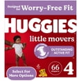 thumbnail interactive-video image 1 of Huggies Little Movers Baby Diapers, Size 4 (22-37 lbs), 66 Count (Select for More), 1 of 13