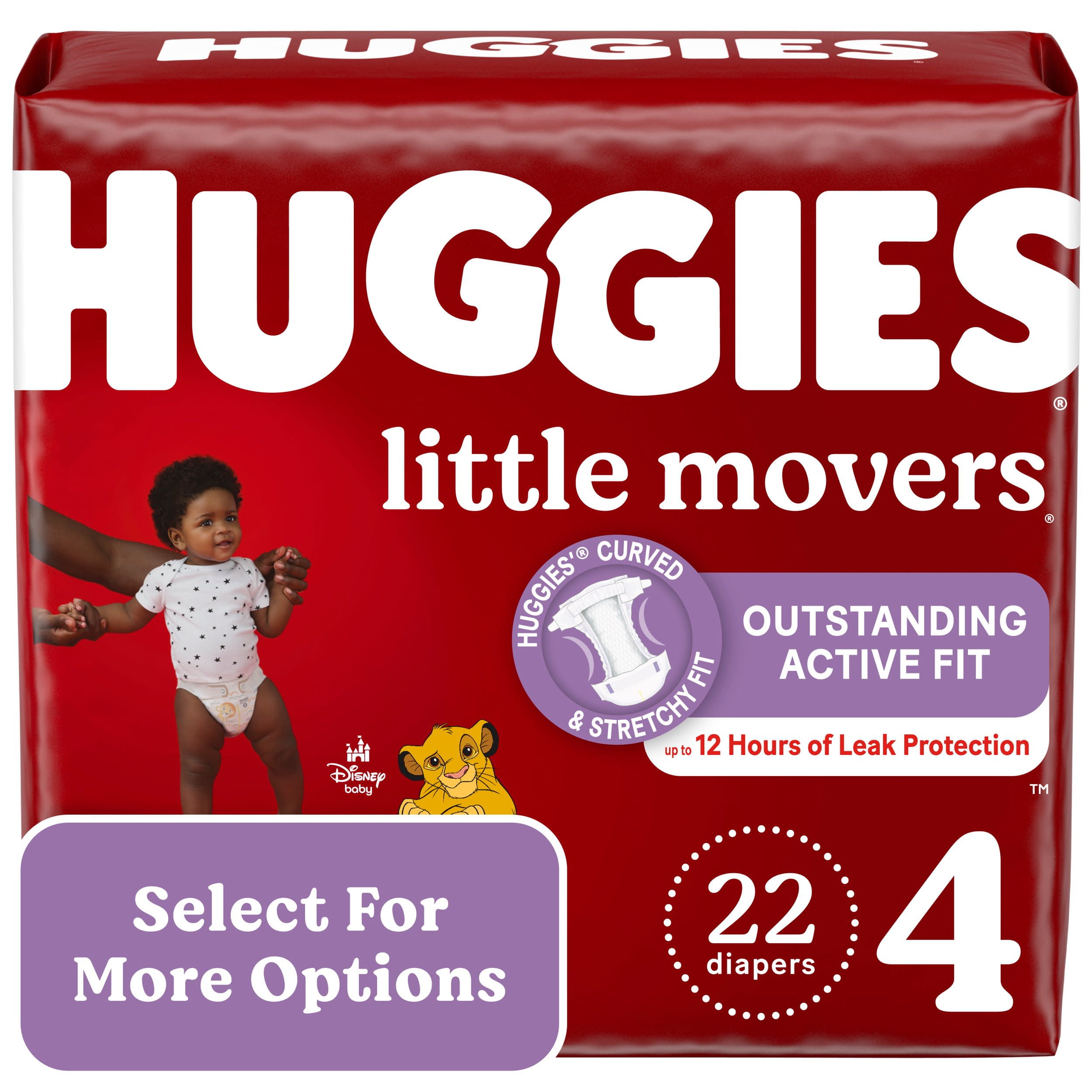 Huggies Little Movers Baby Diapers, Size 4, 104 Ct (Select for More Options)