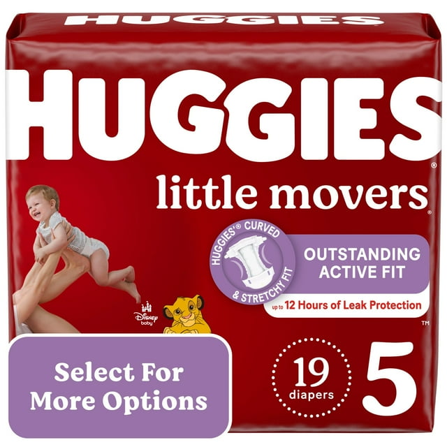 Huggies Little Movers Baby Diapers, Size 5, 19 Ct (Select for More Options)