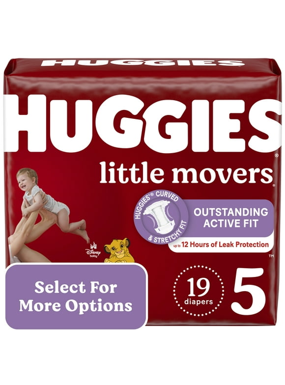 Huggies Little Movers Baby Diapers, Size 5, 19 Ct (Select for More Options)