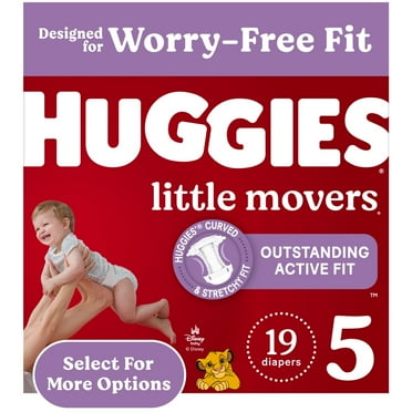 Huggies Little Movers Baby Diapers, Size 5 (27  lbs), 19 Ct (Select for More)