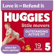 Huggies Little Movers Baby Diapers, Size 5 (27+ lbs), 19 Count (Select for More)