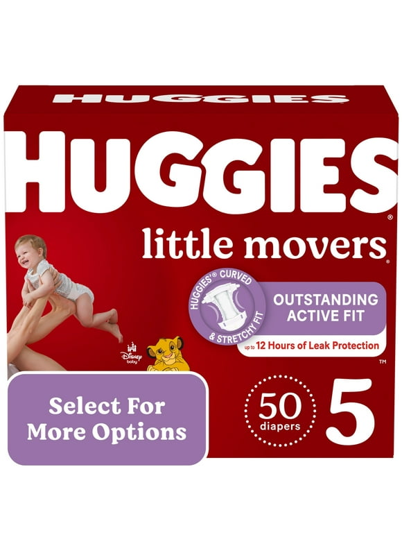 Huggies Little Movers Baby Diapers, Size 5, 50 Ct (Select for More Options)