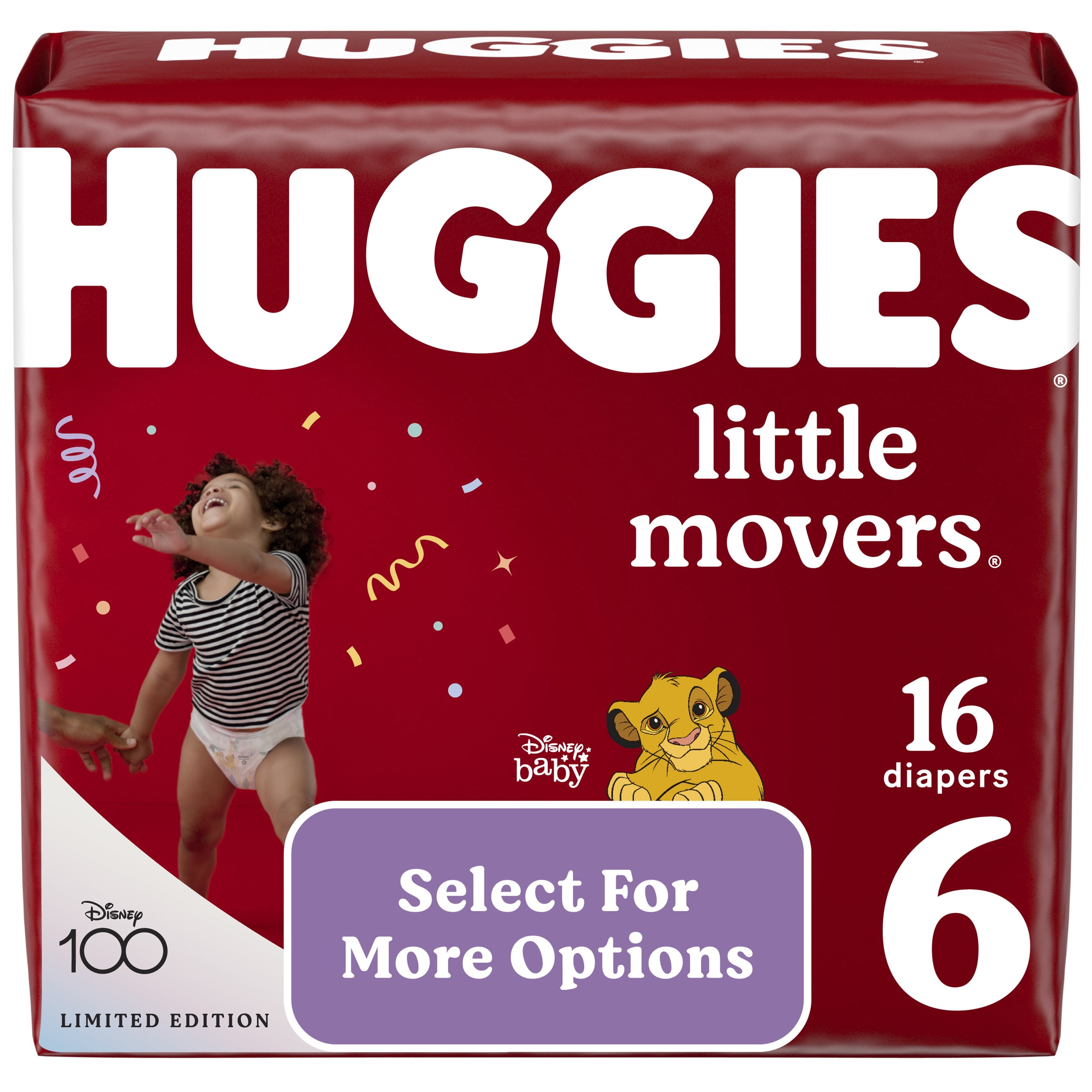 Huggies Little Movers Disney Baby Size 6 Diapers 35+ lbs - 44 ct box