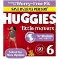 thumbnail image 1 of Huggies Little Movers Baby Diapers, Size 6 (35+ lbs), 80 Count (Select for More), 1 of 12