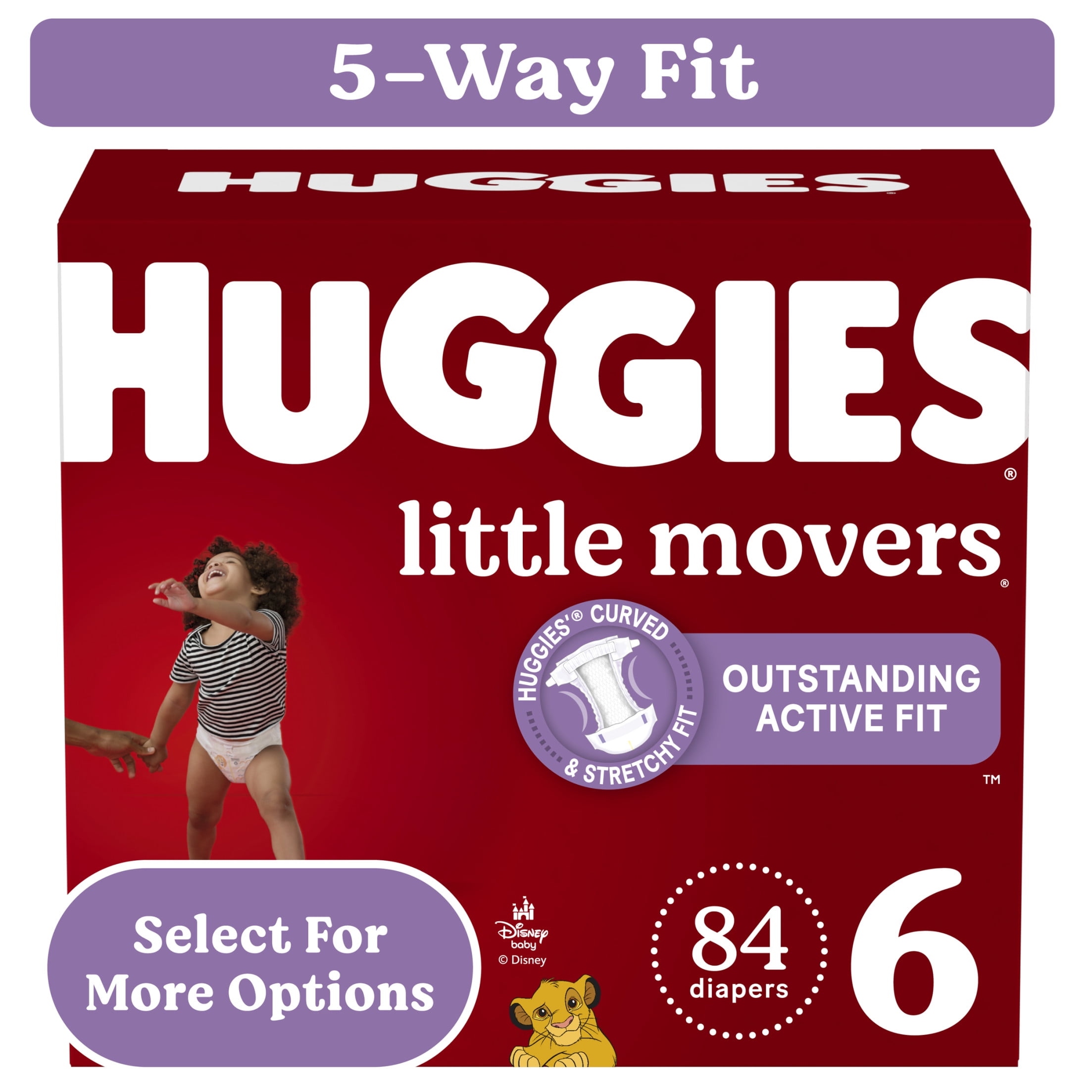 Huggies Snug & Dry Baby Diapers, Size 6 (35+ lbs), 84 Ct (Select for More)