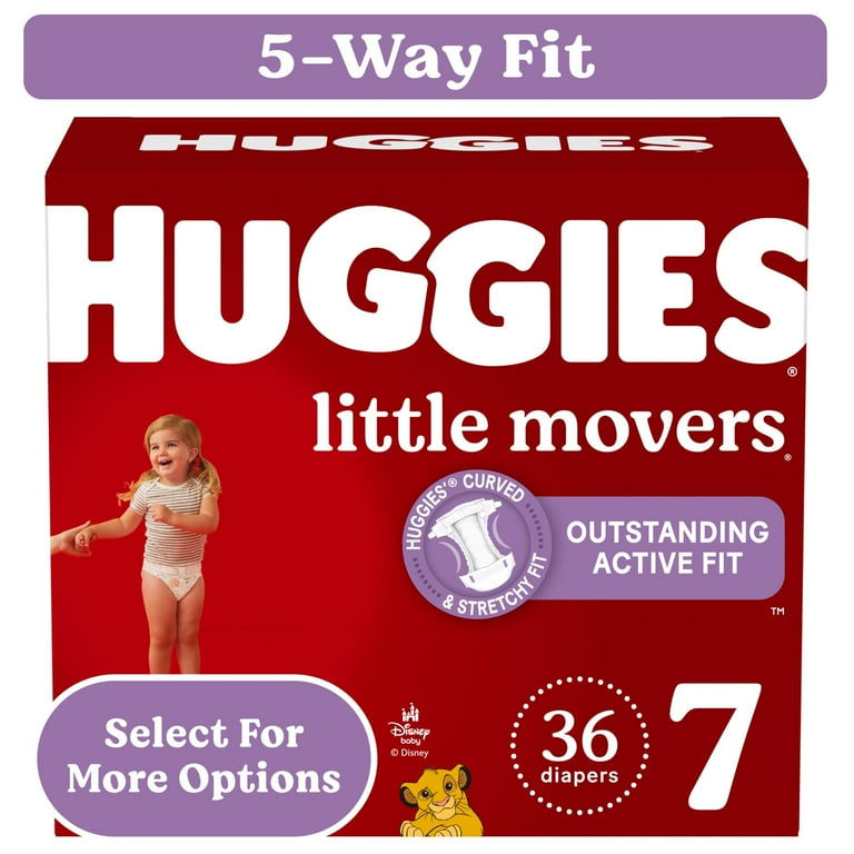 Huggies Little Movers Baby Diapers Size 7 41 lbs 36 Ct Select for More