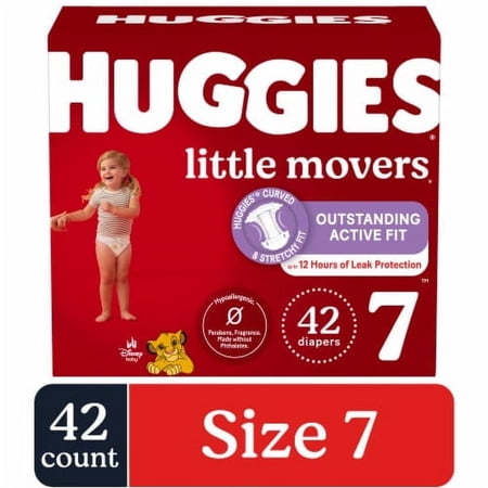 Huggies Little Movers Baby Diapers Size 7 - 42 ct