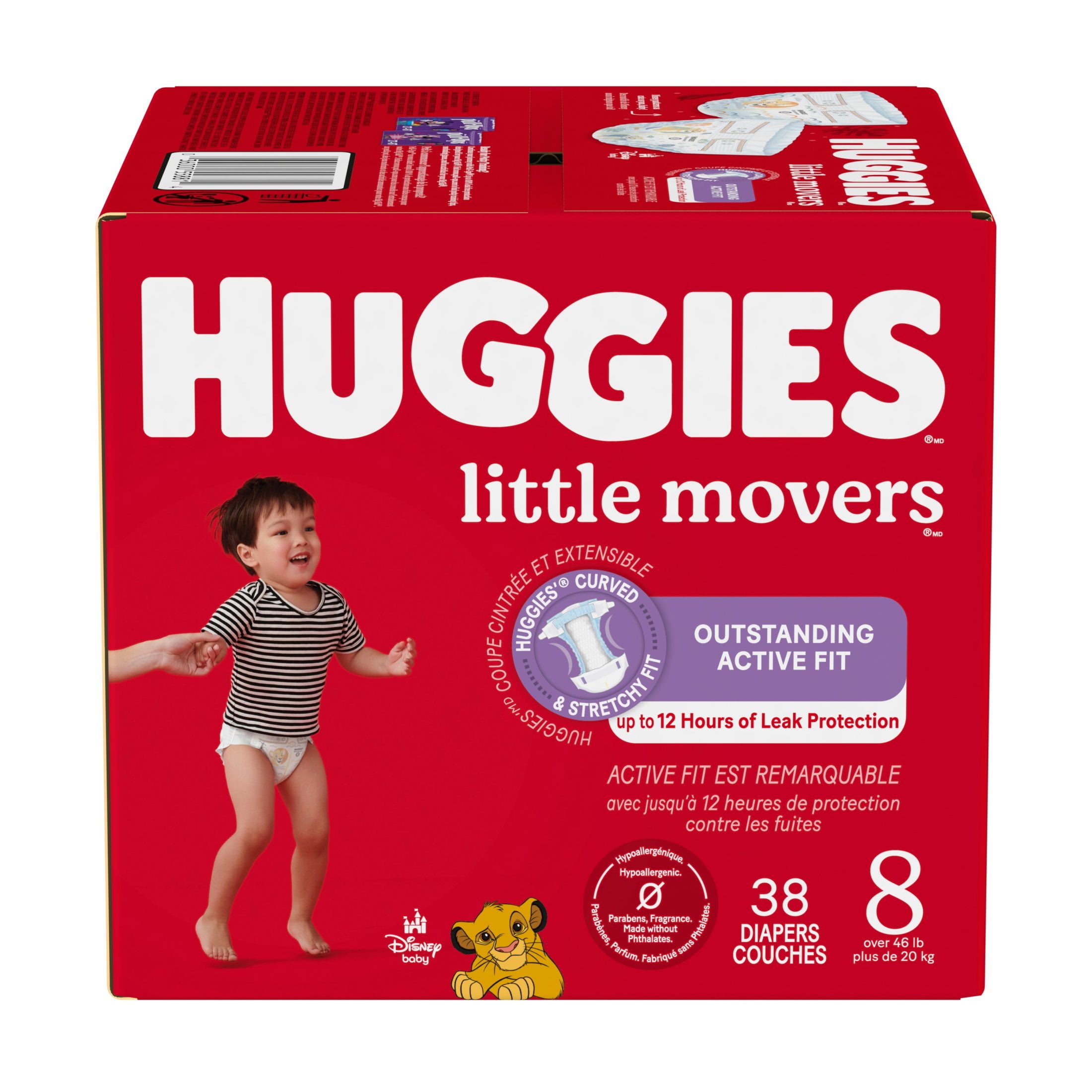 Walmart savings: Huggies Little Movers Baby Diapers, Size 8 (46+ lbs), 38 Ct (Select for More)