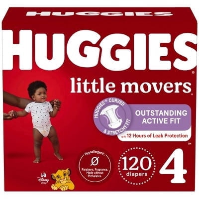Little Movers Baby Disposable Diapers - (Select Size and Count)