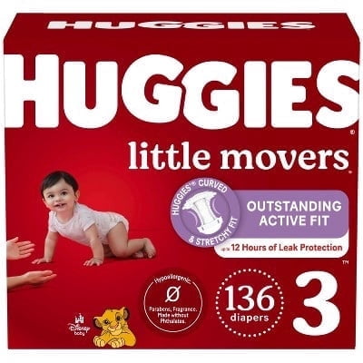 Little Movers Diapers - Size 3 - 136ct