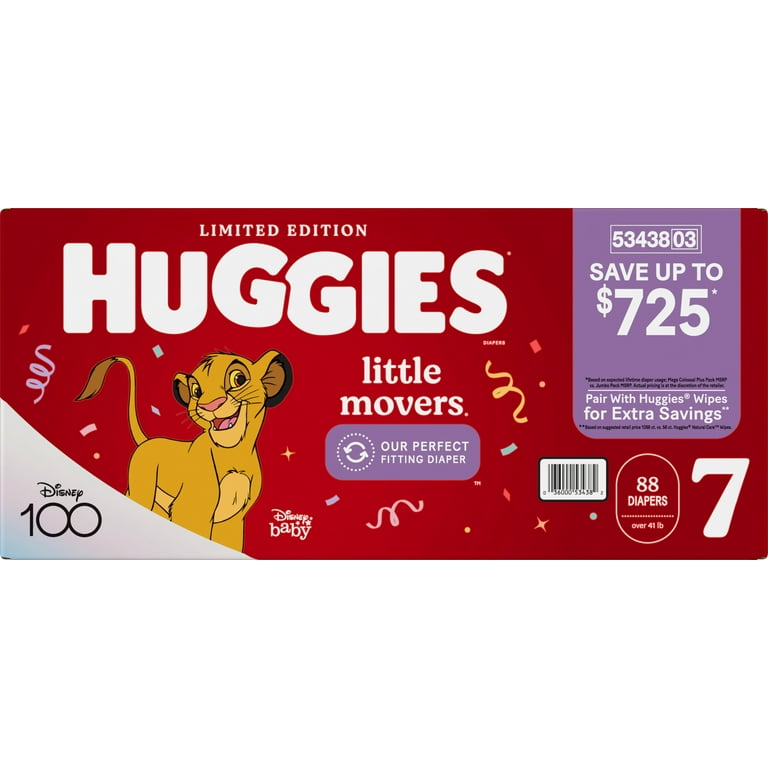 Huggies Little Movers Diapers, Size 7-41+ Pounds (88 Count), 1 - Fry's Food  Stores