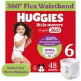 thumbnail image 1 of Huggies Little Movers HuggFit 360° Baby Diapers with 360° Waistband, Size 6 (35+ lbs), 48 Count (Select for More), 1 of 16