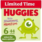 Huggies Little Movers, Little Monsters Edition Baby Diapers, Size 6, 44 Count