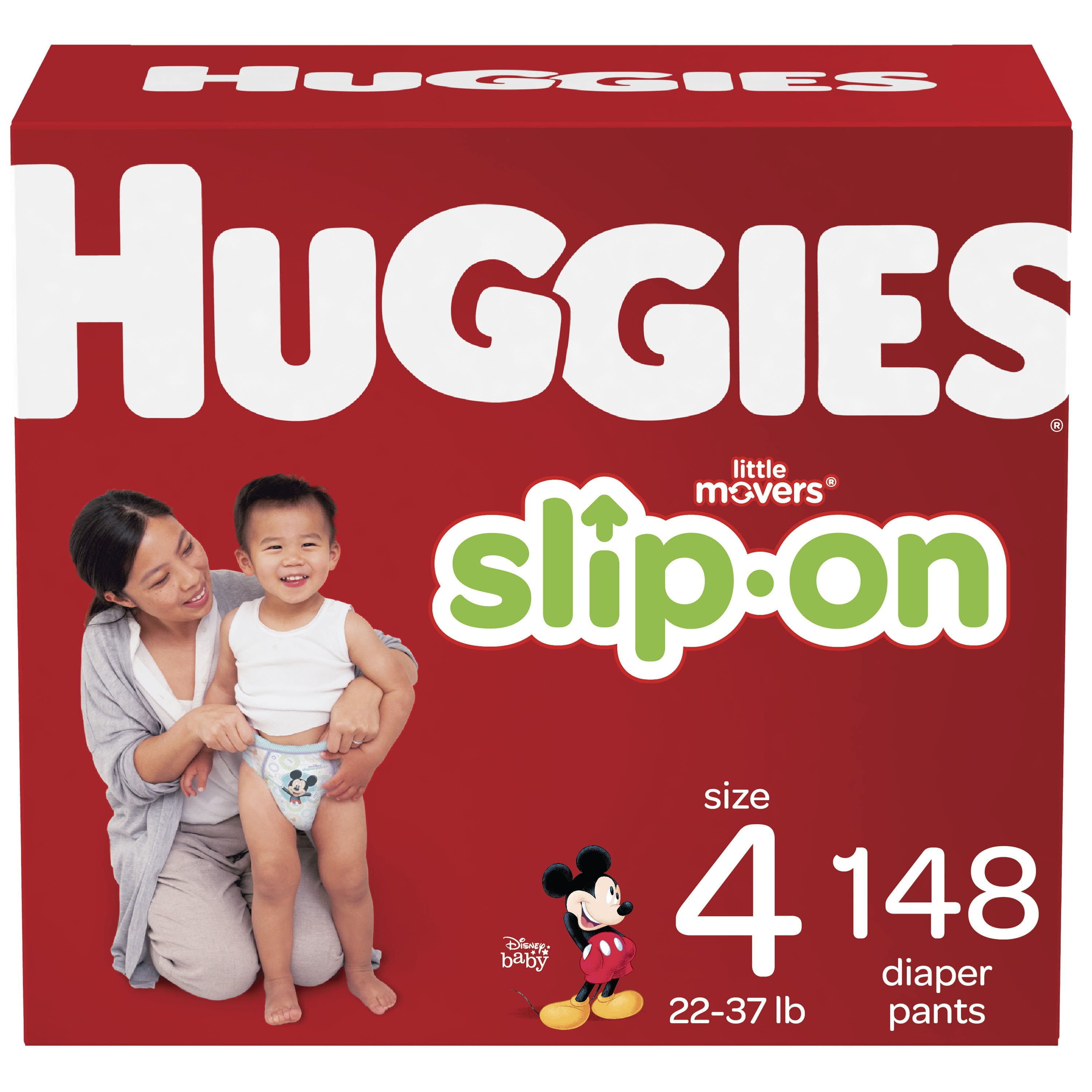 Couches Huggies Little Movers Slip-On, Emballage Économie Tailles: 4-6