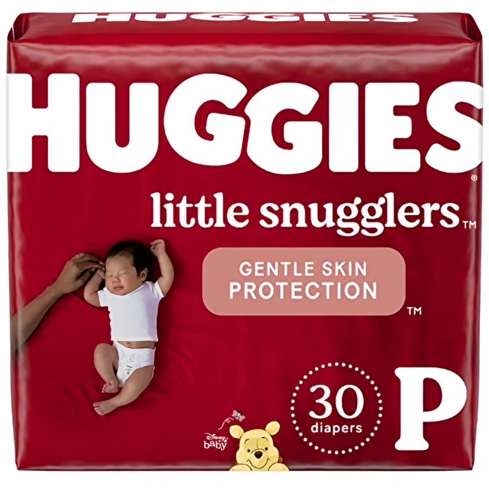 Huggies Little Snugglers Baby Diapers, Size Preemie, 30 Count (Pack of 3)