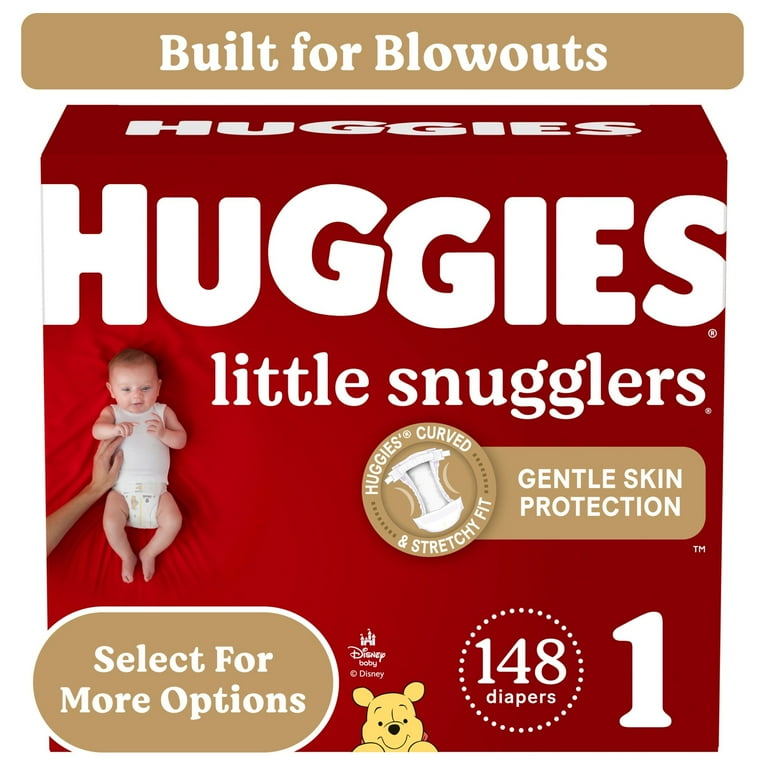 Huggies Little Snugglers Baby Diapers, Size (8-14 lbs), 148 Ct (Select  for More)
