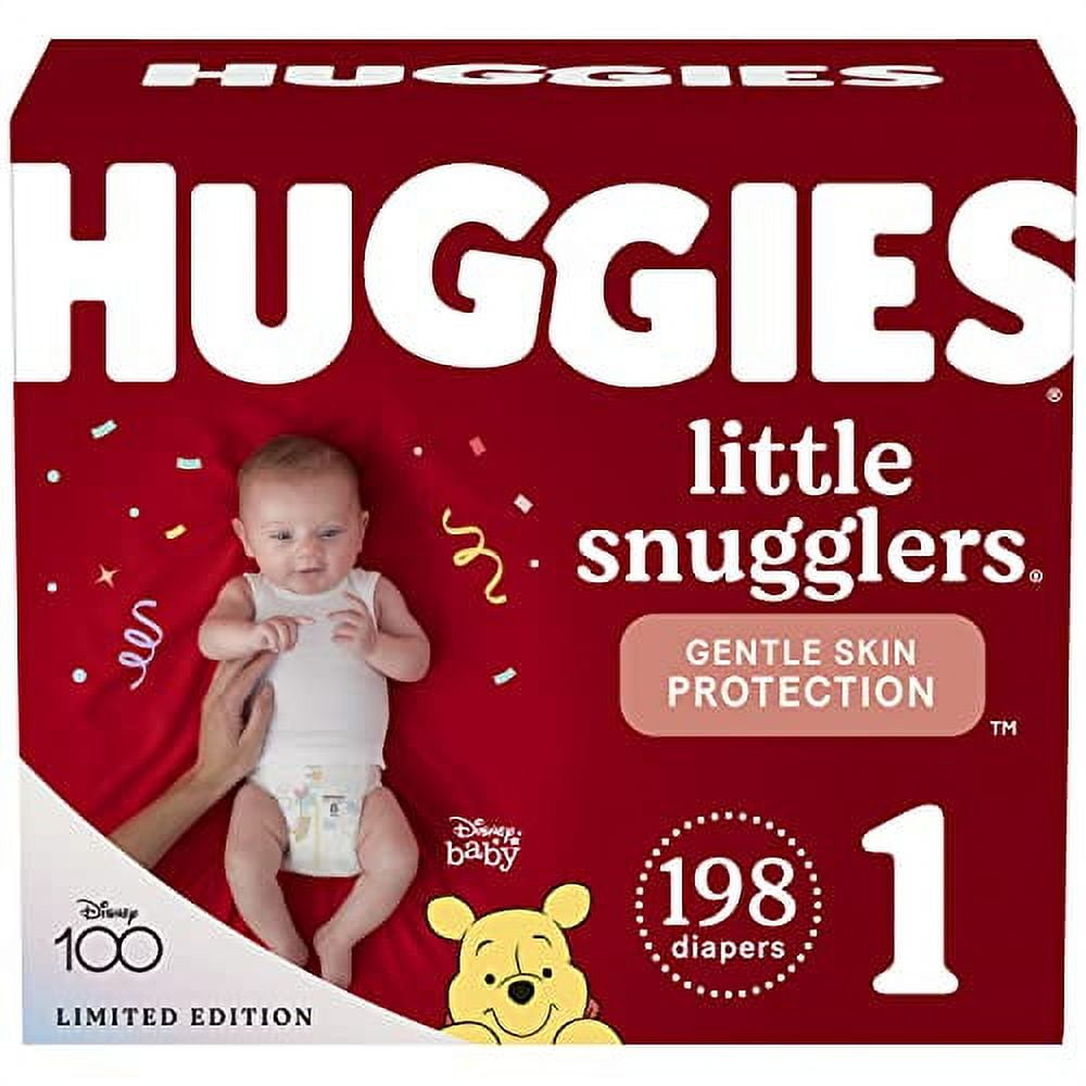 Huggies Little Snugglers Baby Diapers, Size 1 (814 lbs), 198 Ct