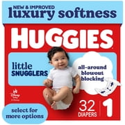 Huggies Little Snugglers Baby Diapers, Size 1 (8-14 lbs), 32 Count (Select for More)