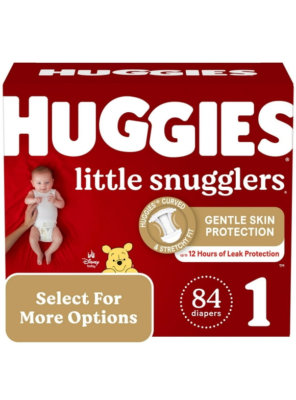 Huggies Little Snugglers Baby Diapers, Size 1 (8-14 lbs), 84 Ct (Select for More Options)
