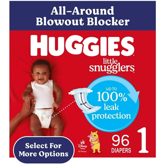 Huggies Little Snugglers Baby Diapers, Size 1 (8-14 lbs), 96 Count (Select for More)