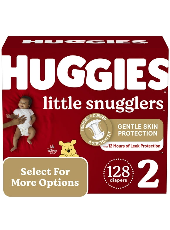 Huggies Little Snugglers Baby Diapers, Size 2 (12-18 lbs), 128 Ct (Select for More Options)