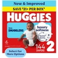 thumbnail image 1 of Huggies Little Snugglers Fragrance Free Baby Diapers, Size 2 (12-18 lbs), 144 Count (Select for More), 1 of 11