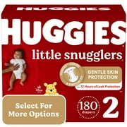 Huggies Little Snugglers Baby Diapers, Size 2 (12-18 lbs), 180 Ct (Select for More Options)