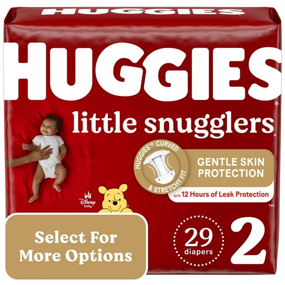 Huggies Little Snugglers Baby Diapers, Size 2 (12-18 lbs), 29 Ct (Select for More Options)