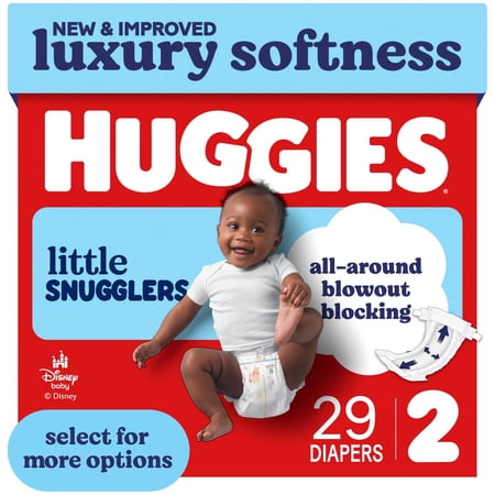 Huggies Little Snugglers Baby Diapers, Size 2 (12-18 lbs), 29 Count (Select for More)