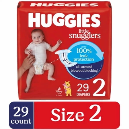 Huggies Little Snugglers Baby Diapers Size 2 (12-18 lbs) 29 count