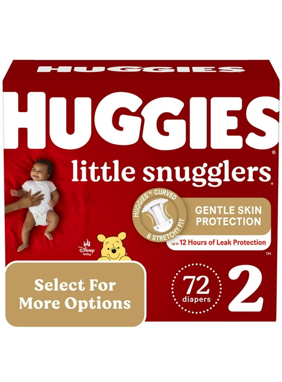 Huggies Little Snugglers Baby Diapers, Size 2 (12-18 lbs), 72 Ct