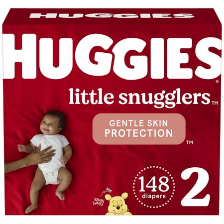 Huggies Little Snugglers Baby Diapers, Size 2, 148 Ct
