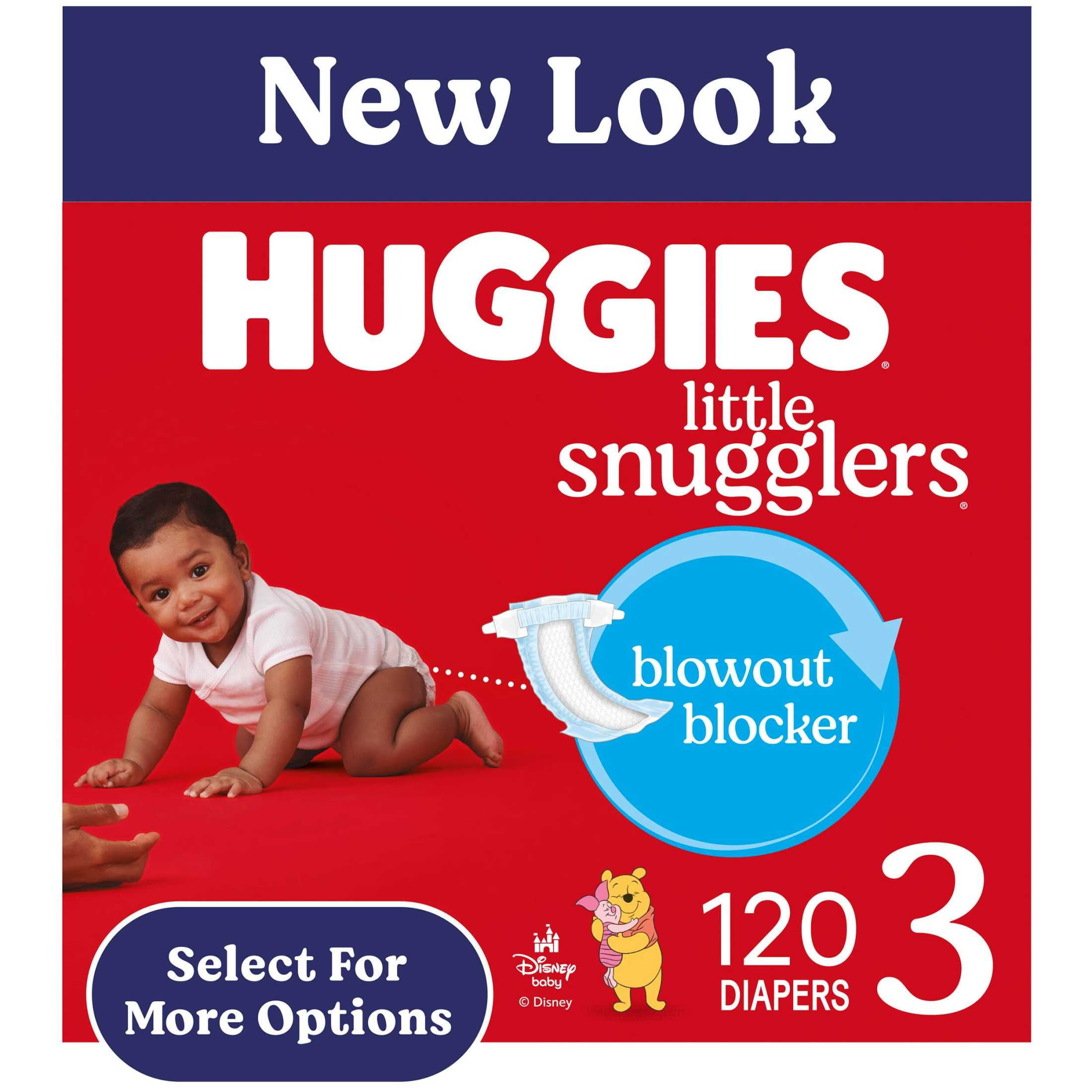 Huggies Little Snugglers Baby Diapers, Size 3 (16-28 lbs), 120 Ct (Select for More)
