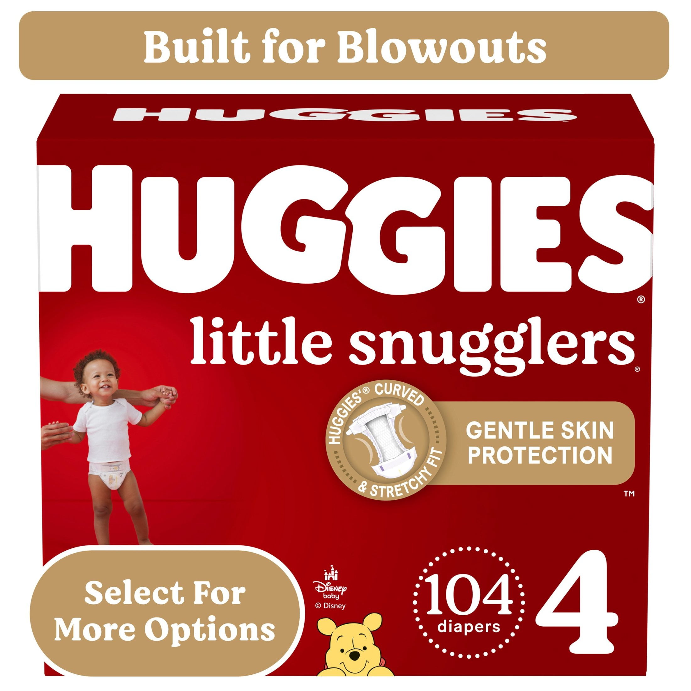 Huggies Little Snugglers Baby Diapers, Size 4 (22-37 lbs), 104 Ct (Select for More Options)