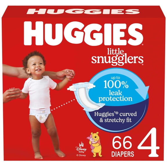 Huggies Little Snugglers Baby Diapers, Size 4 (22-37 lbs), 66 Count (Select for More)