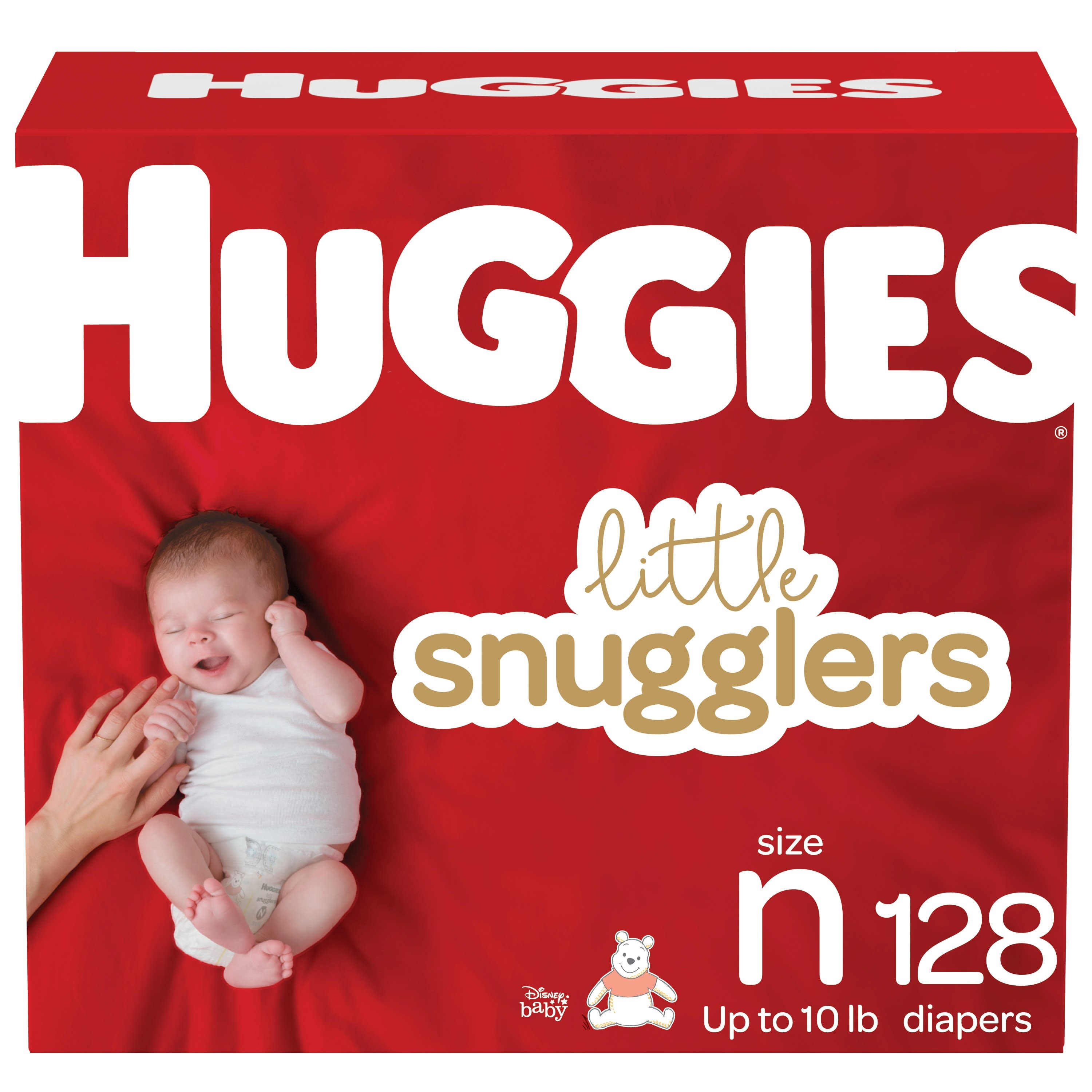 Huggies Little Snugglers Baby Diapers, Size Newborn, 128 Ct, Giant Pack